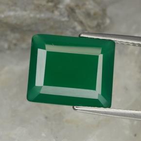 Ágata verde natural de 5,08 ct, corte esmeralda, translúcido