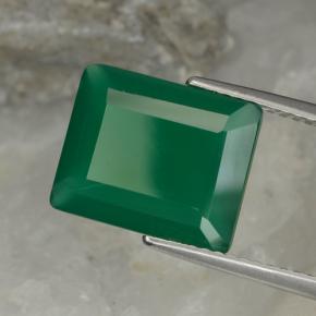 Ágata verde natural de 5,08 ct, corte esmeralda, translúcido