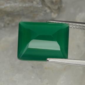 Ágata verde natural de 5,08 ct, corte esmeralda, translúcido