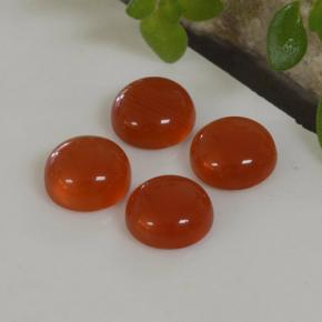 Gemas de Ágata Ámbar naranja natural de 1.88 ct, Corte Redondo, Translúcido