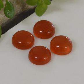 Gemas de Ágata Ámbar naranja natural de 1.88 ct, Corte Redondo, Translúcido