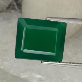 Ágata verde natural de 5,13 ct, corte esmeralda, translúcido