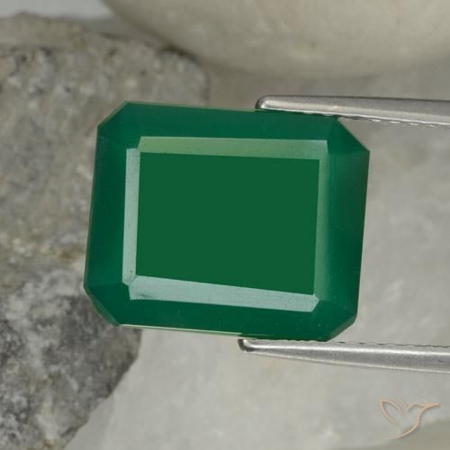 4.95ct Natural Verde amarillento Ágata, corte esmeralda, Translúcido