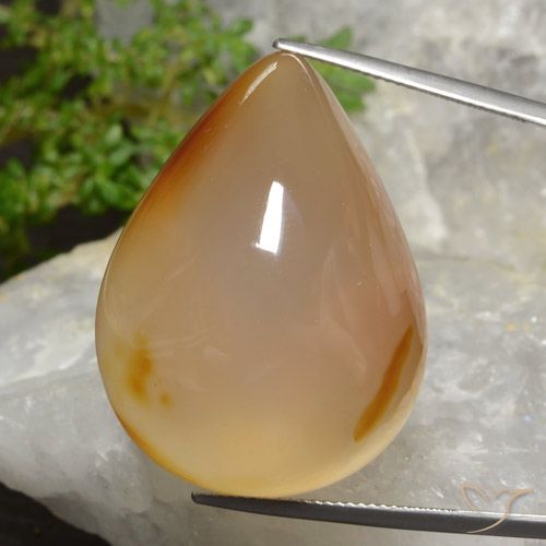 Ágata multicolor natural de 87,30 ct, en forma de pera, translúcido