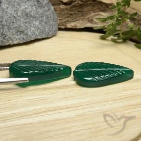 Gemas de Ágata Verde oscuro medio natural de 10.48 ct, Forma elegante, Translúcido