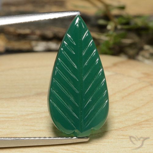 Ágata Verde bosque natural de 5.73 ct, Elegante, Translúcido