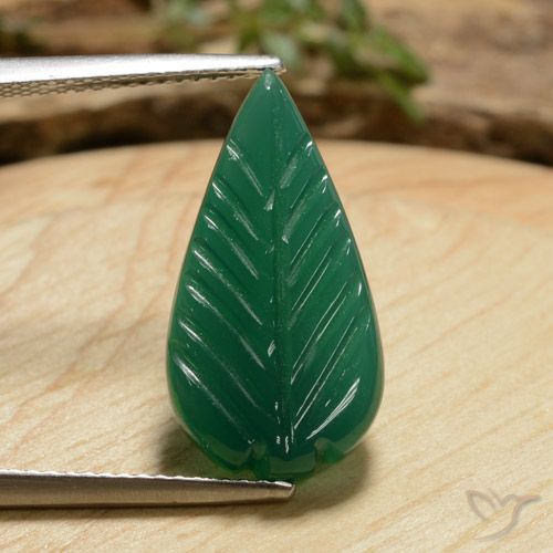 Ágata verde natural de 5,23 ct, forma elegante, translúcido