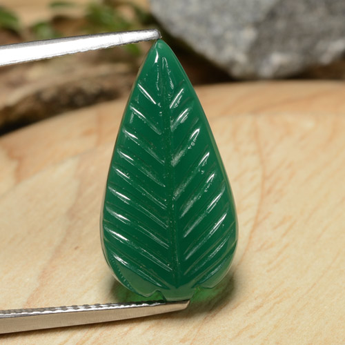 Ágata verde natural de 6,14 ct, forma elegante, translúcido