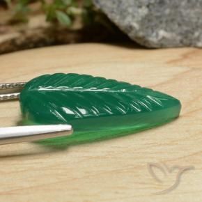 Ágata Verde medio natural de 5.43 ct, Forma elegante, Translúcido