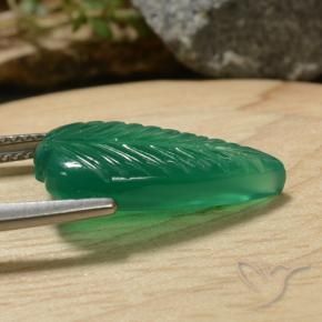 Ágata verde natural de 5,30 ct, forma elegante, translúcido