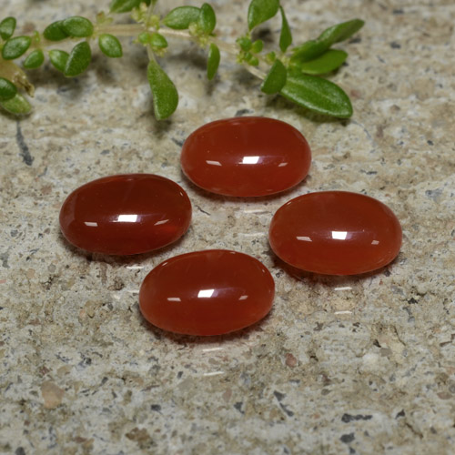 Gemas de ágata rojo natural de 2,69 ct, corte óvalo, translúcido