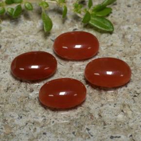 Gemas de ágata rojo natural de 2,69 ct, corte óvalo, translúcido