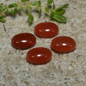 Gemas de ágata rojo natural de 2,69 ct, corte óvalo, translúcido