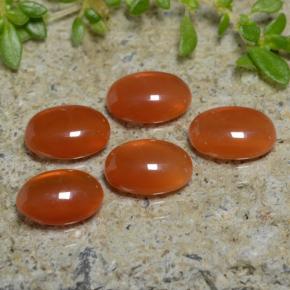 Gemas de ágata naranja natural de 3,21 ct, corte óvalo, translúcido