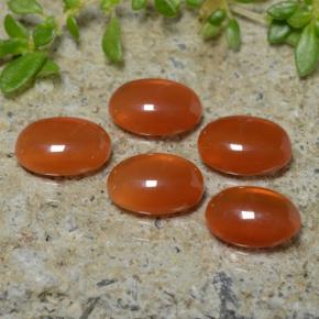 Gemas de ágata naranja natural de 3,21 ct, corte óvalo, translúcido