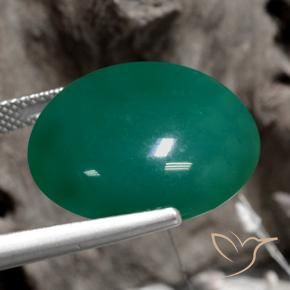Ágata Verde medio natural de 21.88 ct, Redondo, Translúcido