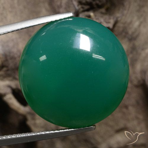 25.57ct Natural Verde medio Ágata, Redondo, Translúcido