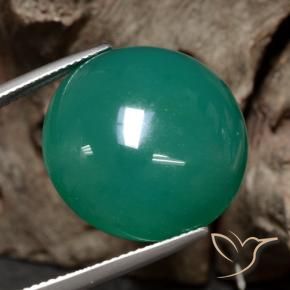 Ágata Verde medio natural de 23.89 ct, Redondo, Translúcido