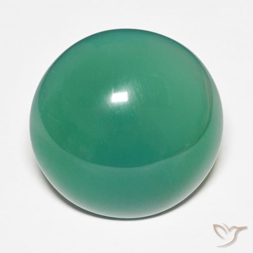 27.70ct Natural Verde medio Ágata, Redondo, Translúcido