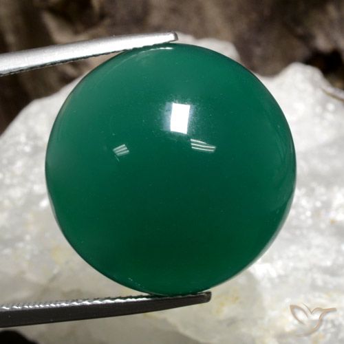 25.49ct Natural Verde pino Ágata, Redondo, Translúcido