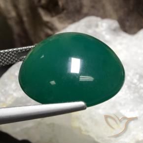 Ágata Verde pino natural de 25.49 ct, Redondo, Translúcido