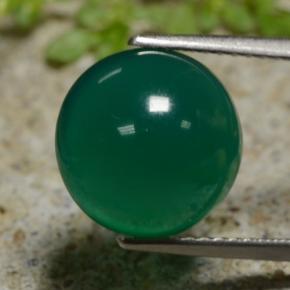 Ágata verde natural de 5,15 ct, corte redondo, translúcido