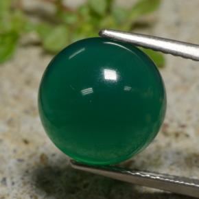 Ágata verde natural de 5,15 ct, corte redondo, translúcido