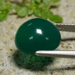 Ágata verde natural de 5,15 ct, corte redondo, translúcido