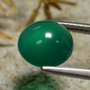 Ágata Verde natural de 2.83 ct, Corte Redondo, Translúcido