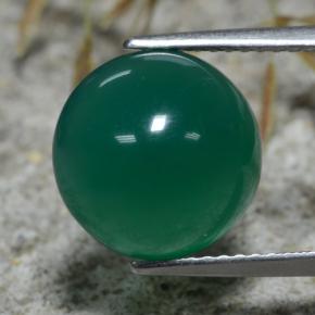 Ágata verde natural de 5,66 ct, corte redondo, translúcido
