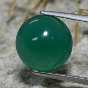 Ágata verde natural de 5,66 ct, corte redondo, translúcido