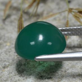 Ágata verde natural de 5,66 ct, corte redondo, translúcido