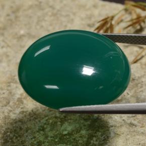 Ágata verde natural de 30,72 ct, corte redondo, translúcido