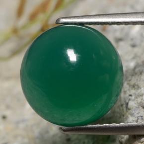 Ágata verde natural de 4,82 ct, corte redondo, translúcido