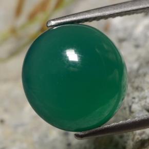 Ágata verde natural de 4,82 ct, corte redondo, translúcido