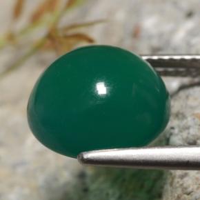 Ágata verde natural de 4,82 ct, corte redondo, translúcido