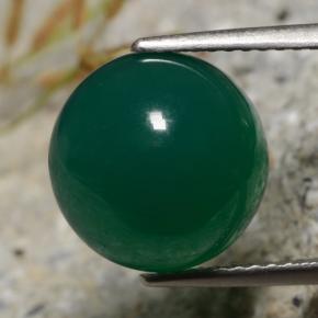 Ágata verde natural de 6,34 ct, corte redondo, translúcido
