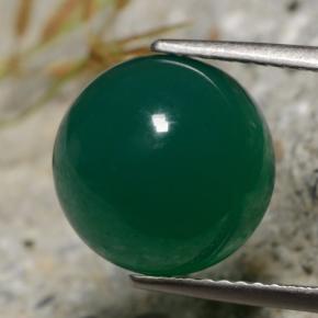 Ágata verde natural de 6,34 ct, corte redondo, translúcido