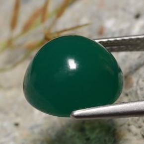 Ágata verde natural de 6,34 ct, corte redondo, translúcido