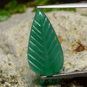 Ágata verde natural de 3,42 ct, forma elegante, translúcido