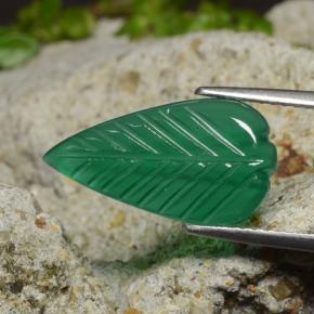 Ágata verde natural de 3,42 ct, forma elegante, translúcido