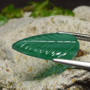 Ágata verde natural de 3,42 ct, forma elegante, translúcido