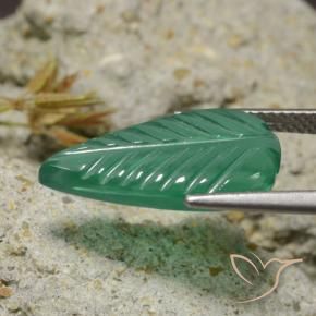 Ágata Verde cálido natural de 4.04 ct, Elegante, Translúcido