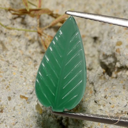 3.62ct Natural Verde medio Ágata, Elegante, Translúcido