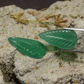 Gemas de Ágata Verde cálido natural de 8.55 ct, Elegante, Translúcido