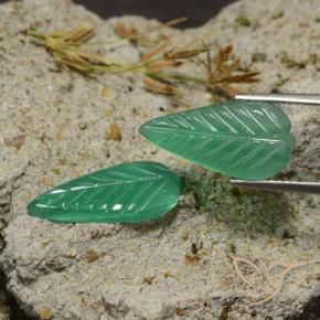 Gemas de Ágata Verde medio natural de 6.05 ct, Elegante, Translúcido