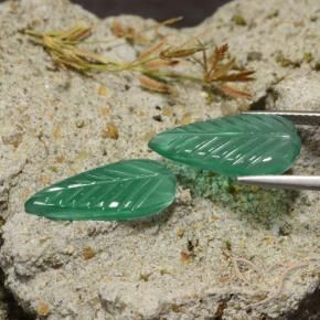 Gemas de Ágata Verde medio natural de 6.05 ct, Elegante, Translúcido