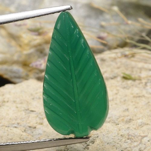 5.06ct Natural Verde medio Ágata, Elegante, Translúcido