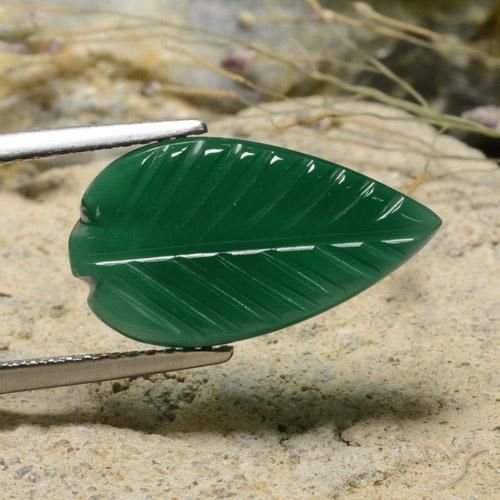 Ágata Verde amarillento natural de 4.60 ct, Elegante, Translúcido