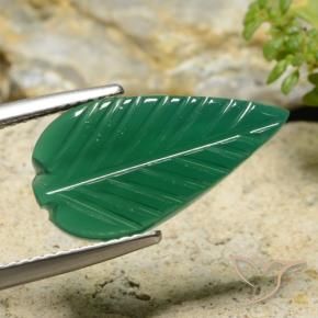Ágata Verde medio natural de 4.54 ct, Corte Flor, Translúcido